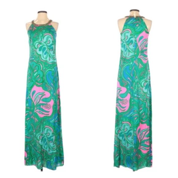 Lilly Pulitzer Dresses & Skirts - Lilly Pulitzer Beaded Halter Maxi Dress Size 00